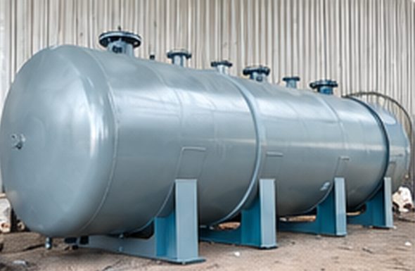 TOFM horizontal oil storage tank on heavy-duty saddles with multiple nozzles